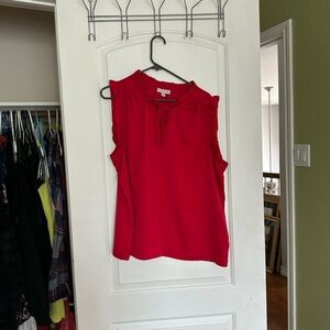 Knox Rose Vibrant Red Sleeveless Blouse